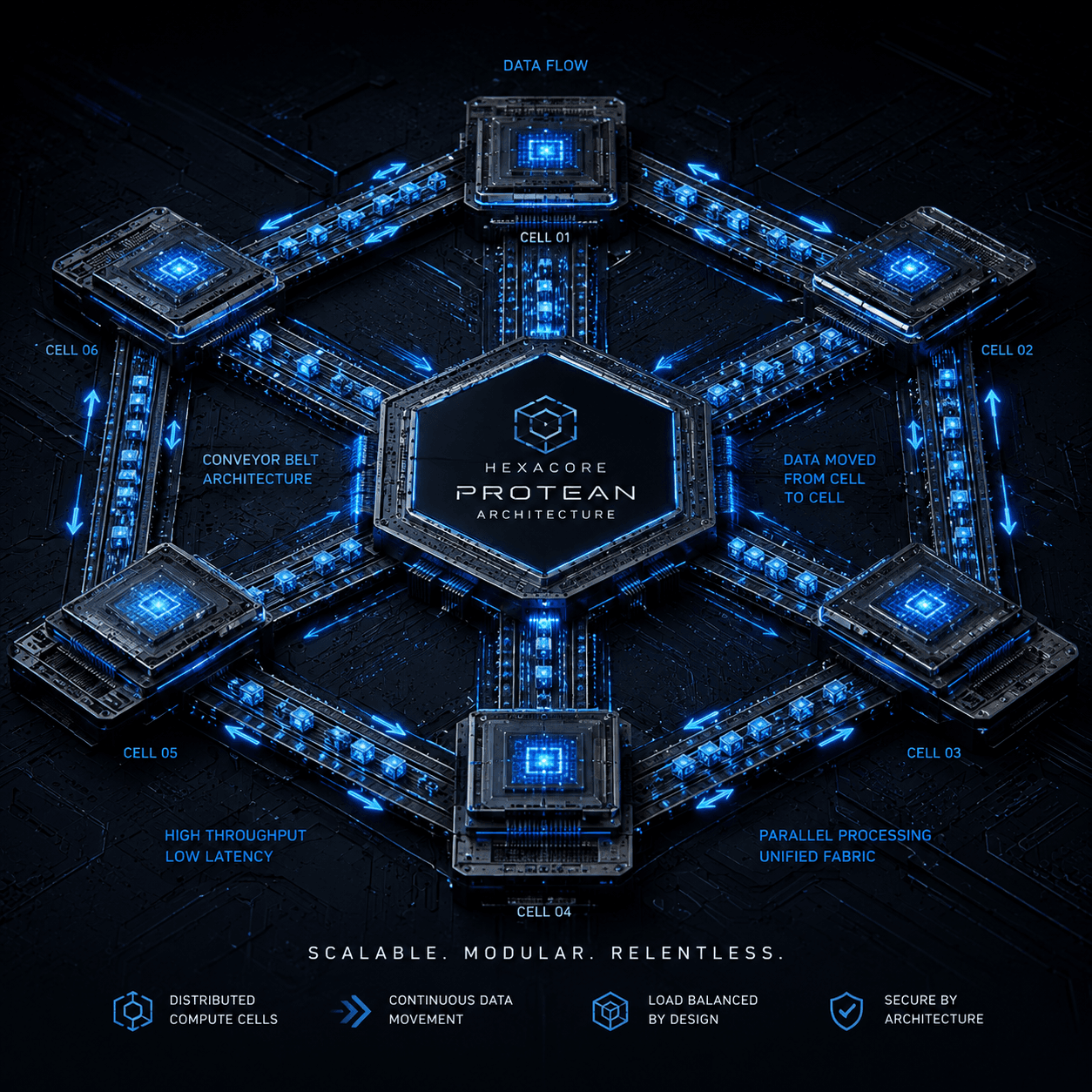 Hexacore Protean architecture